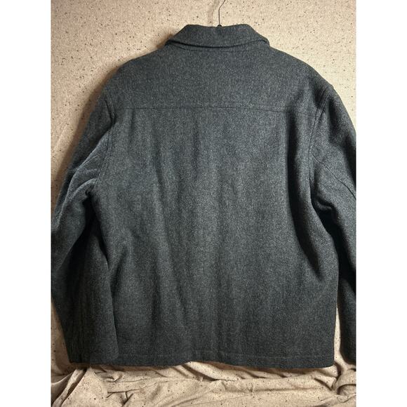 Men’s Charcoal Gray Wool Blend Zip Jacket Medium Lined GAP Classic Style Y2k - Picture 5 of 9